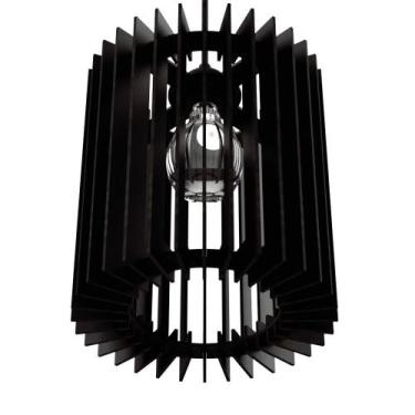 Imagem de Luminária Teto tipo Pendente TURMALINA MDF - Completa - CORALISA, Pret