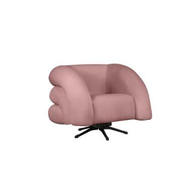 Imagem de Poltrona Decorativa Giratória Micheli Veludo Rosa - Montanaris Decor -