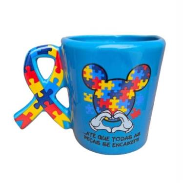 Imagem de Caneca Autismo 3D "Emoções" - Mickey - em Cerâmica - CM 3D