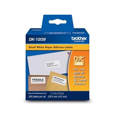 Imagem de Etiquetas de papel para impressoras Brother QL de corte de matriz Brother Original DK-1209, branco