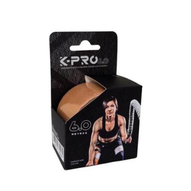 Imagem de Fita Bandagem Elástica Adesiva 6x5cm K-pro 6.0 4 cores, Bege