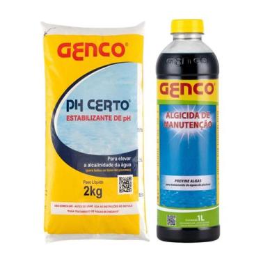 Imagem de Kit PH Certo Estabilizador 2kg E Algicida Manutenção Genco