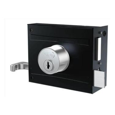 Imagem de Fechadura de Sobrepor Para Portão Preto Fosco Stam Segurança