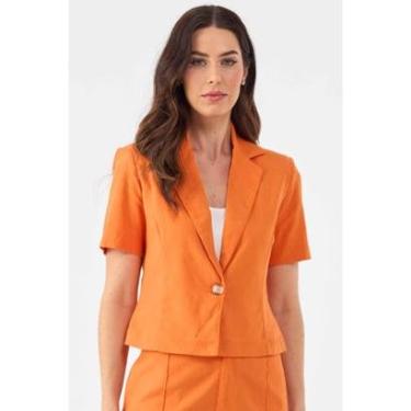 Imagem de Blazer PKS Alfaiataria Linho Laranja-Feminino