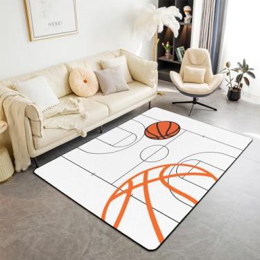 Imagem de Tapete de área de futebol 3x5 tapete decorativo para quadra de futebol infantil para meninos meninas adolescentes tapetes temáticos esportivos para sala de estar quarto antiderrapante padrão de bola de futebol branco tapete interno decoração de quarto tapete de destaque