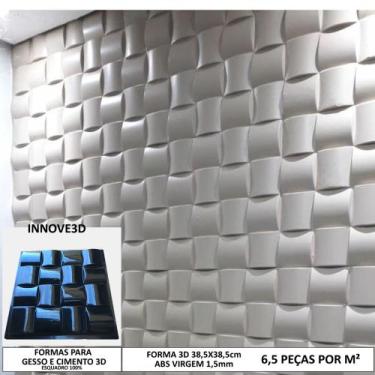 Imagem de Fôrma 3d Gesso Almofadinha 38x38cm ABS 1,5mm Molde Para Gesso/Cimento/