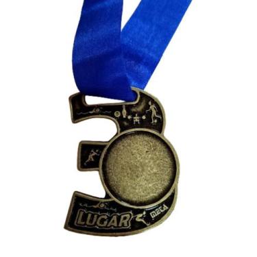 Imagem de Medalhas Numeral com fita azul - Medasul, Bronze 3