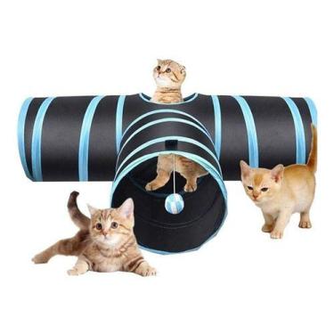 Imagem de Brinquedo Interativo Para Gatos Pets Túnel Labirinto Colorido - Túnel 