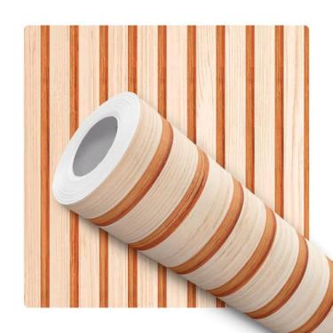 Imagem de Papel De Parede Adesivo Lavável Sala Ripas Madeira Claro - DELIQUADROS