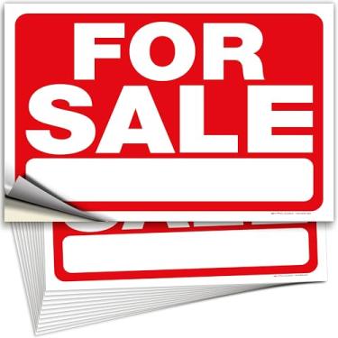 Imagem de iSYFIX Adesivos para placas de venda – Pacote com 12 35 x 25 cm – Vinil autoadesivo, decalque, sinalização de publicidade interna e externa para casas, veículos e mais