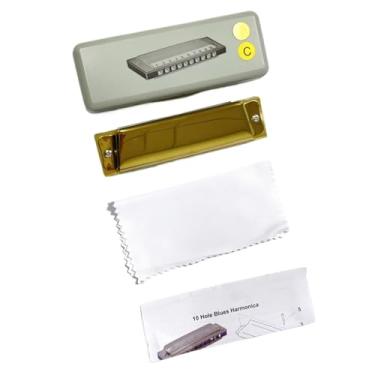 Imagem de Para Iniciantes harmônica Gaita De Instrumento De Ouro Blues De 10 Furos