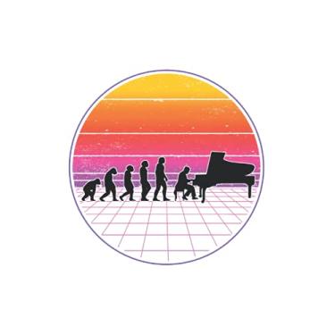 Imagem de Piano Notizbuch: Piano Evolution Vaporwave Klavier Pianist / 6x9 Zoll / 120 leere Notenblätter Seiten