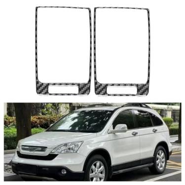 Imagem de IKUESM Compatível com Honda CRV 2007 2008 2009 2010 2011 Acessórios Interior de fibra de carbono Lado do carro Ar condicionado Saída de ar Ventilação Moldura da tampa