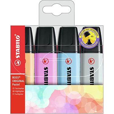 Imagem de STABILO Marcador de texto BOSS ORIGINAL Pastel - Carteira com 4 - Cores sortidas, 1 unidade (pacote com 1)
