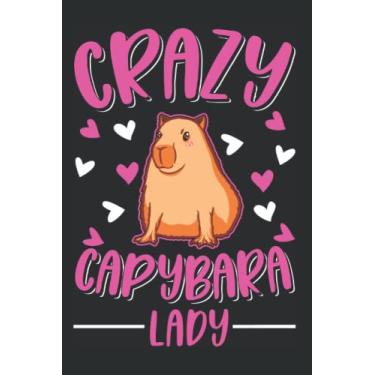 Imagem de Capybara Notizbuch: Verrückte Capybara Frau Crazy Capybara lady / 6x9 Zoll / 120 karierte Seiten