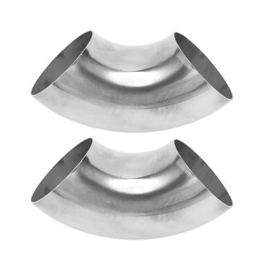 Imagem de Motoforti 2 peças 90 graus curva mandril cotovelo carro modificado tubo de escape tubulação tubulação 6.3 cm espessura OD 1,5 mm/16GA 63x152x1,5 mm 201 aço inoxidável 2 peças