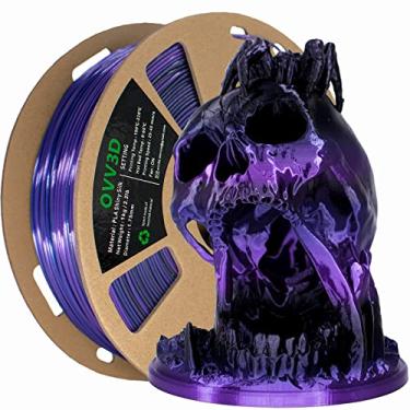 Imagem de Filamento PLA 1,75 mm, filamento de impressora 3D seda preto roxo mudança de cor, filamento PLA de seda, filamento de impressão 3D 1,75 +/-0,02 mm, 1 kg