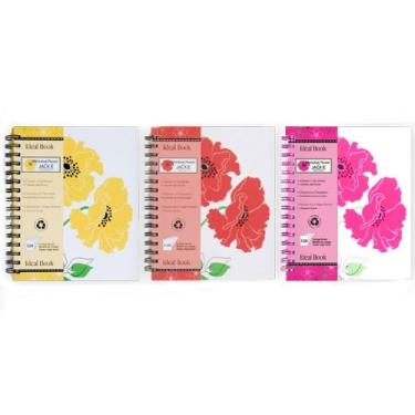 Imagem de Carolina Pad Cadernos de anotações com flores caprichosas, 21 x 16 cm, 120 folhas cada, 6 unidades (2 de cada um dos 3 desenhos), os designs podem variar (11252)