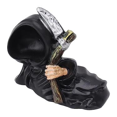 Imagem de Decoração de Foice Artesanal de Resina Reaper - Ornamento de Mesa Exclusivo para Casa e Escritório - Foice da Morte Em Estilo Gótico Colecionável (Deitar-se)