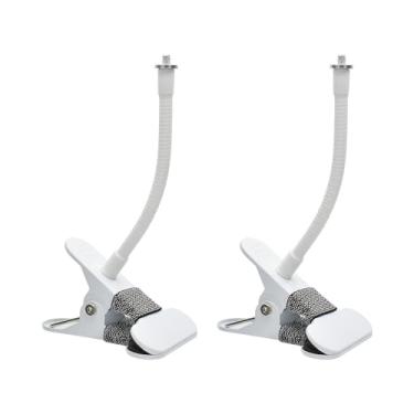 Imagem de Holicfun Suporte de clipe para câmeras Ring, Blink, Eufy, Google Nest, Wyze e Arlo para ambientes internos e externos, braço pescoço de ganso de 15 cm, ajuste flexível, braçadeira forte, branco
