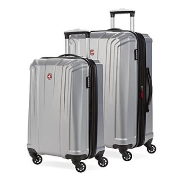 Imagem de SwissGear Bagagem expansível 3750 Hardside com rodas giratórias, Prata, 2-Piece Set (20/24), Bagagem expansível rígida 3750 com rodas giratórias