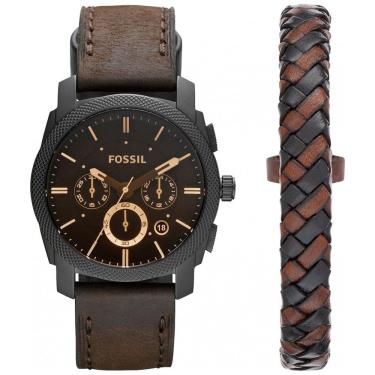 Imagem de Relógio Masculino com Cronógrafo de Quartzo em Aço Inoxidável, FOSSIL FS5251SET, Marrom