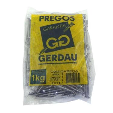 Imagem de prego gerdau 17x21 com cabeça 1 kilo