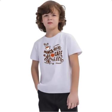 Imagem de Camiseta Infantil Nunca esfrie a fe e o cafe - Alearts, 10