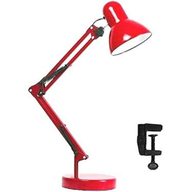 Imagem de Luminária Mesa 2x1 Metal Abajur Lâmpada Articulável Base Garra Flex MT