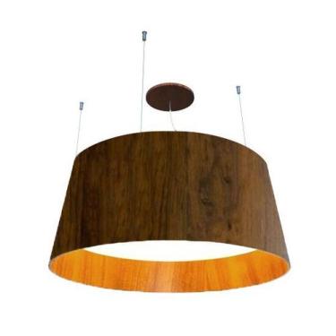 Imagem de Lustre Pendente Cônico 53x23cm 4xE27 em Madeira - FOXLustres, Imbuia