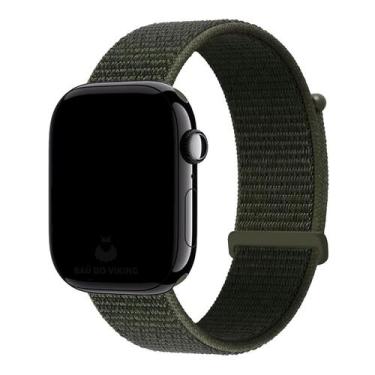 Imagem de Pulseira Nylon Loop compatível com Apple Watch - Baú do Viking, Verde-