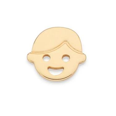 Imagem de Pingente rommanel feminino banhado ouro 18k rosto filho menino flutuan