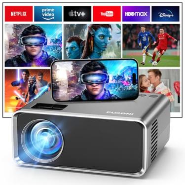 Imagem de FUDONI Projetor com WiFi e Bluetooth compatível com 4K, projetor de filmes ao ar livre atualizado 1080p FHD 12000L, proyector de vídeo para home theater, compatível com HDMI/USB/iOS/Android/Windows/TV