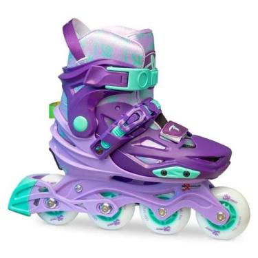 Imagem de Patins Infantil Ajustável X-LIGHT Roxo Rodas LED - Traxart, M 29-32br