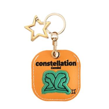 Imagem de Capa de couro para chaveiro AirTag, capa protetora fofa para Apple Air Tag com chaveiro estrela, antiarranhões, localizador oculto, rastreador GPS para chaves, bolsa, animais de estimação, mochila