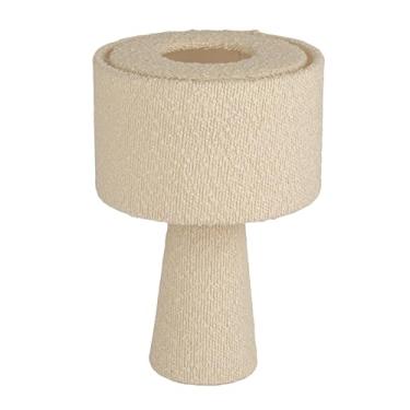 Imagem de Bloomingville Candeeiro de mesa de tecido e metal com interruptor em linha, branco