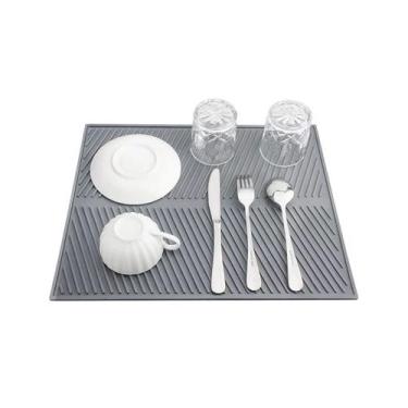Imagem de Tapete escorredor pia silicone pratos copos talher 30x30cm - Tuut