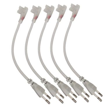 Imagem de Conector Rabicho Plug para Fit de LED 8mm Kit 5 Unidades Tomada Fonte Iluminaçao Gesso Sanca Teto Rebaixado Perfil Casa Loja Decoraçao
