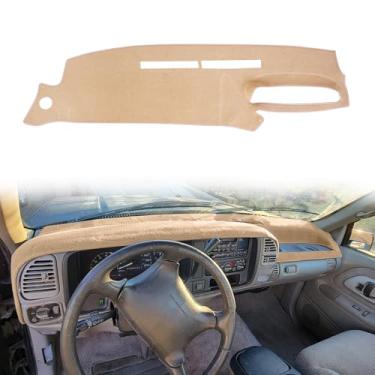 Imagem de HanLanKa Capa de painel Capa de painel Tapete personalizado para Chevrolet Silverado 1995-1996 C1500 C2500 C3500 K1500 K2500 K3500 Tahoe Suburban, GMC Sierra Yukon Camionete suburbana (bege)