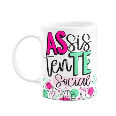 Imagem de Caneca profissões - Assistente Social - 325ml branca - M2 - JPS INFO