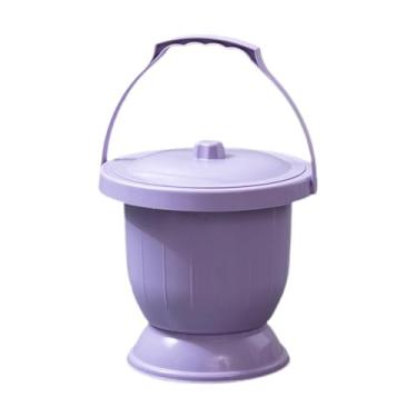 Imagem de harayaa Potão de câmara de câmara com tampa espessada no olho de urinol portátil portátil Spittoon Pot para acampar para crianças adultos, Purple S