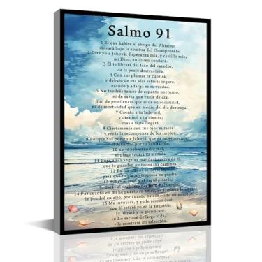 Imagem de READIKN Salmo 91 En Español Para Pared Cuadros Cristianos Para Pared En Español, Salmo 91 Arte De Parede, Decoraciones Para Cuartos Decoração De Parede Decoração De Oceano Decoração De Escritório Do