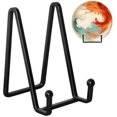 Imagem de Kruodop Pacote Com 4 Cavaletes De Estrutura Quadrada De Metal De 6" - Expositor De Mesa Multiuso Para Pratos, Fotos, Arte, Livros, Placas, Mini Cavaletes Duráveis Para Decoração De Casa, Escritório,