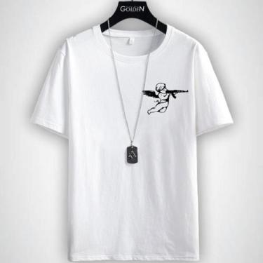 Imagem de Camiseta StreetWear 100 % Algodão Anjo Ak47 Lançamento Envio Imediato 
