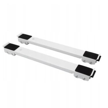 Imagem de Pés Suporte Com Rodinhas Para Maquina Lavar Geladeira, Frigobar, Fogão e Móveis(Branco)