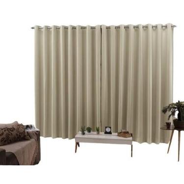 Imagem de Cortina 3,00x2,50 Sala Quarto Cozinha Voil Blackout Tecido - Shoppingn