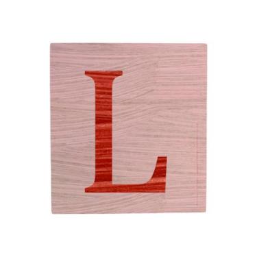 Imagem de Cubo Rosa Bebê Letra Vermelho Festa Chá de Bebê Decoração 8x8x8 Cm Mdf