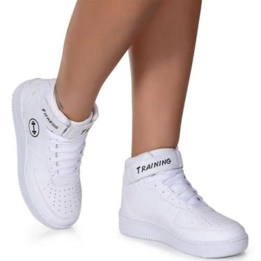 Imagem de Tênis Branco Treino Academia Fit Caminhada Dia a Dia Cano Alto - Class