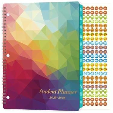Imagem de Agenda escolar 2024-2025 - planejador escolar, julho de 2024 a junho de 2025, 21,6 cm x 28 cm, planejador estudantil 2024-2025 com 3 furos perfurados