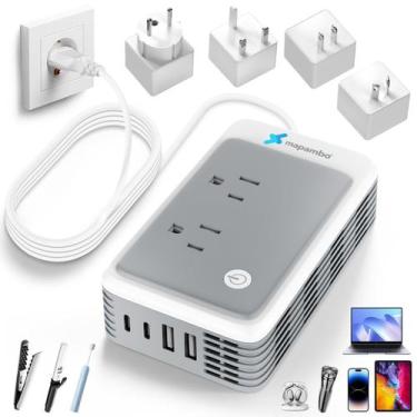 Imagem de Conversor de tensão Mapambo 220V a 110V 300W para viagens pela Europa